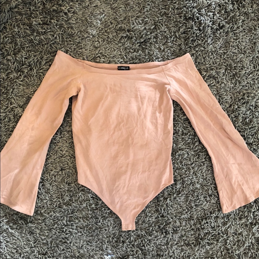 Blush flare sleeves bodysuit